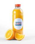 Bottle of BLUEY'S OG Juice, a product in the BLUEY'S Catering offering that can be delivered to your office in Amsterdam
