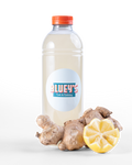 Bottle of BLUEY'S fresh ginger lemonade,  a product in the BLUEY'S Catering offering that can be delivered to your office in Amsterdam